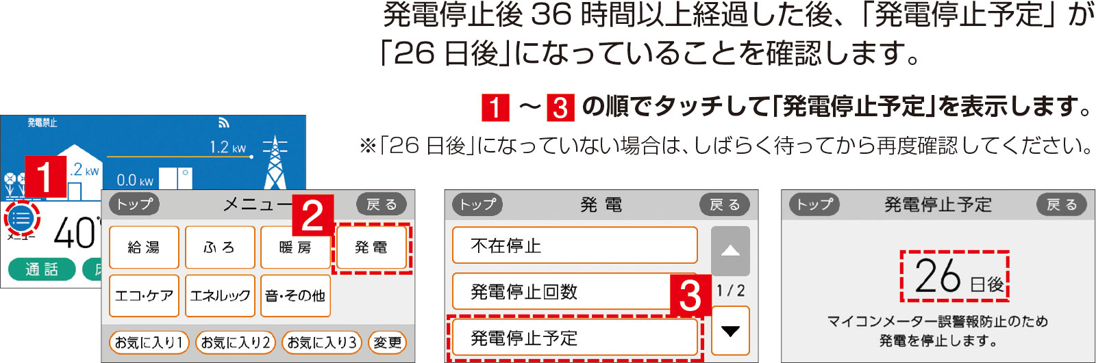 発電停止状態回避の手順4